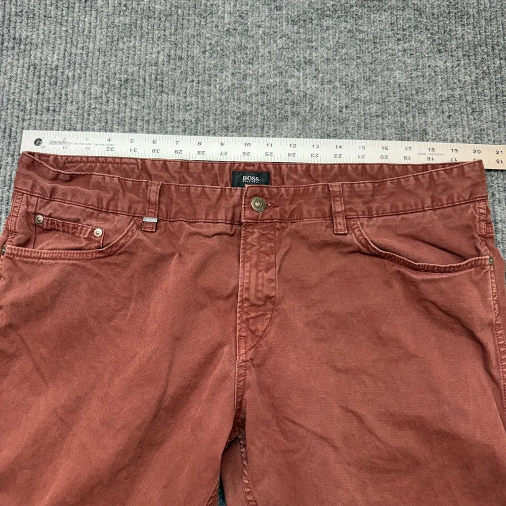 Hugo Boss Delaware Jeans Mens 40x34 Slim Fit Rust Orange Stretch Denim